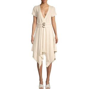 NWT Free People V-Neck Cotton-Blend Belted Dress size small